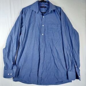 Tommy Hilfiger Men’s Medium Dress Shirt Blue 15-15.5 Neck 34/35 Sleeve Wrinkle F